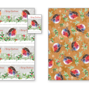 Fluffy robin gift wrap